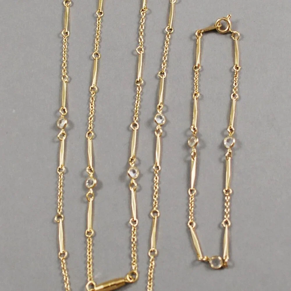 1984 Avon Simulated Diamond Accent in Goldtone Necklace and Bracelet Set - Picture 8 of 9